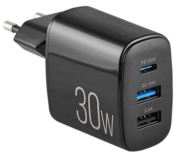 Мережевий зарядний пристрій Brevia ePower PD20W+QC18W+12W (45030DUCB)