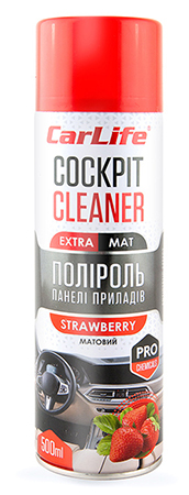Полироль для авто CarLife Клубника. Cockpit Cleaner EXTRA MAT 500ml (CF523)