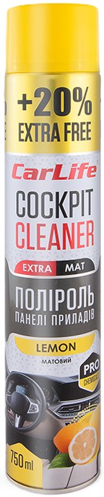 Полироль для авто CarLife Лимон. Cockpit Cleaner EXTRA MAT 750ml (CF771)