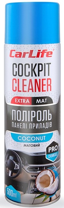 Полироль для авто CarLife Кокос. Cockpit Cleaner EXTRA MAT 500ml (CF527)