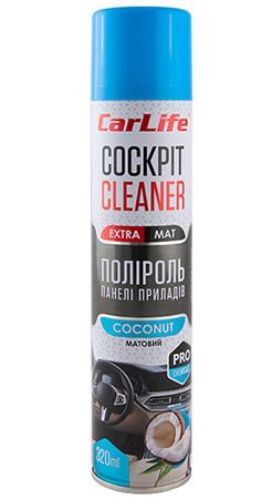 Полироль для авто CarLife Кокос. Cockpit Cleaner EXTRA MAT 320ml (CF347)