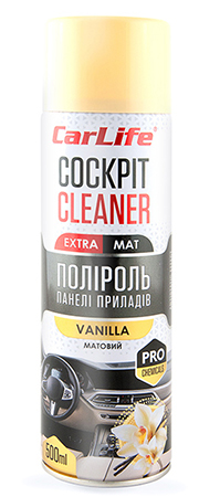 Полироль для авто CarLife Ваниль. Cockpit Cleaner EXTRA MAT 500ml (CF520)