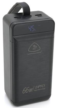 Батарея мобильная LIONPATTON L46 60000mAh QC3.0 MicroUSB, Type-C, Lighting, 3xUSB Black - Фото 1