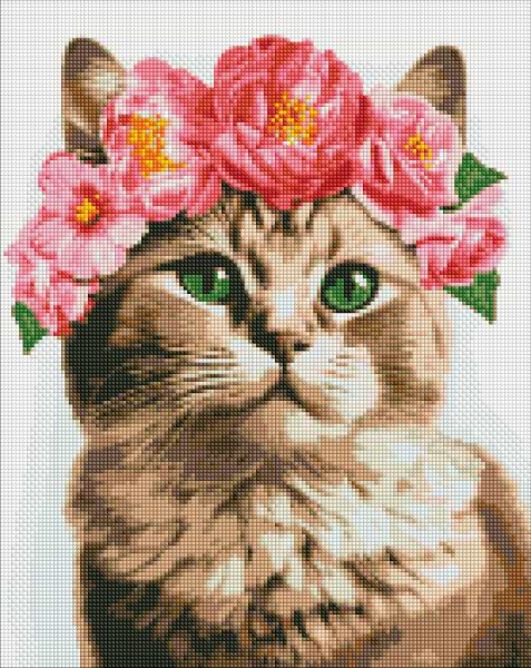 Алмазний живопис Ideyka Витончена кішечка 40х50 см (AMO7664) - Фото 1