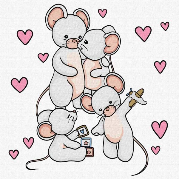 Фото - Картина по номерам Ideyka Счастливая семья 25х25 см (KHO6147)