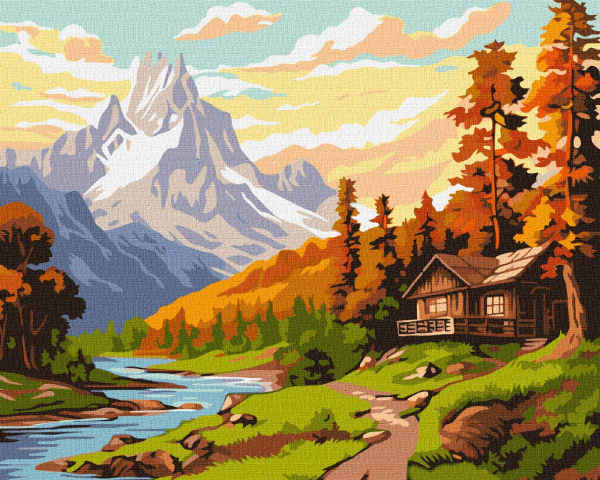 Картина по номерам Ideyka Домик посреди гор 40х50 см (KHO6339)