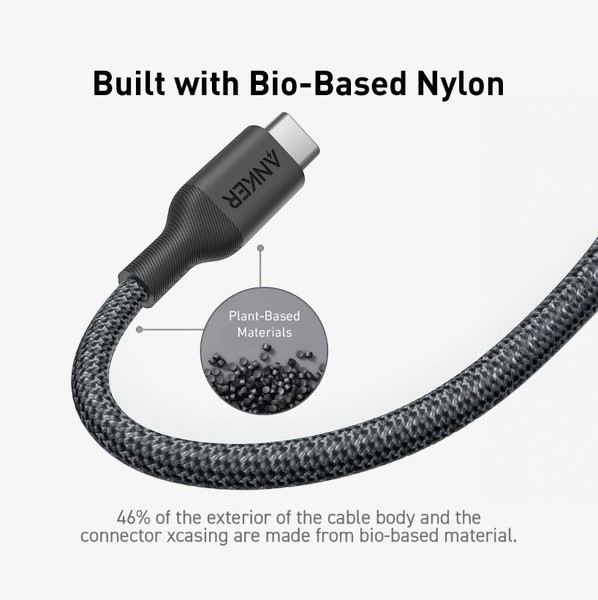 Фото - Кабель синхронізації даних Anker 544 USB-C to USB-C - 0.9m 140W Bio-Nylon Black (A80F5H11)