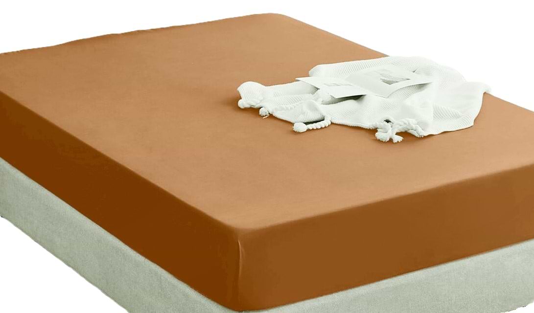 Простирадло двоспальне Zastelli на резинці Джерсі горчична 180х200+25 см (09470-000562)