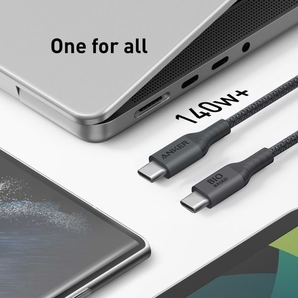 Фото - Кабель синхронізації даних Anker 544 USB-C to USB-C - 0.9m 140W Bio-Nylon Black (A80F5H11)