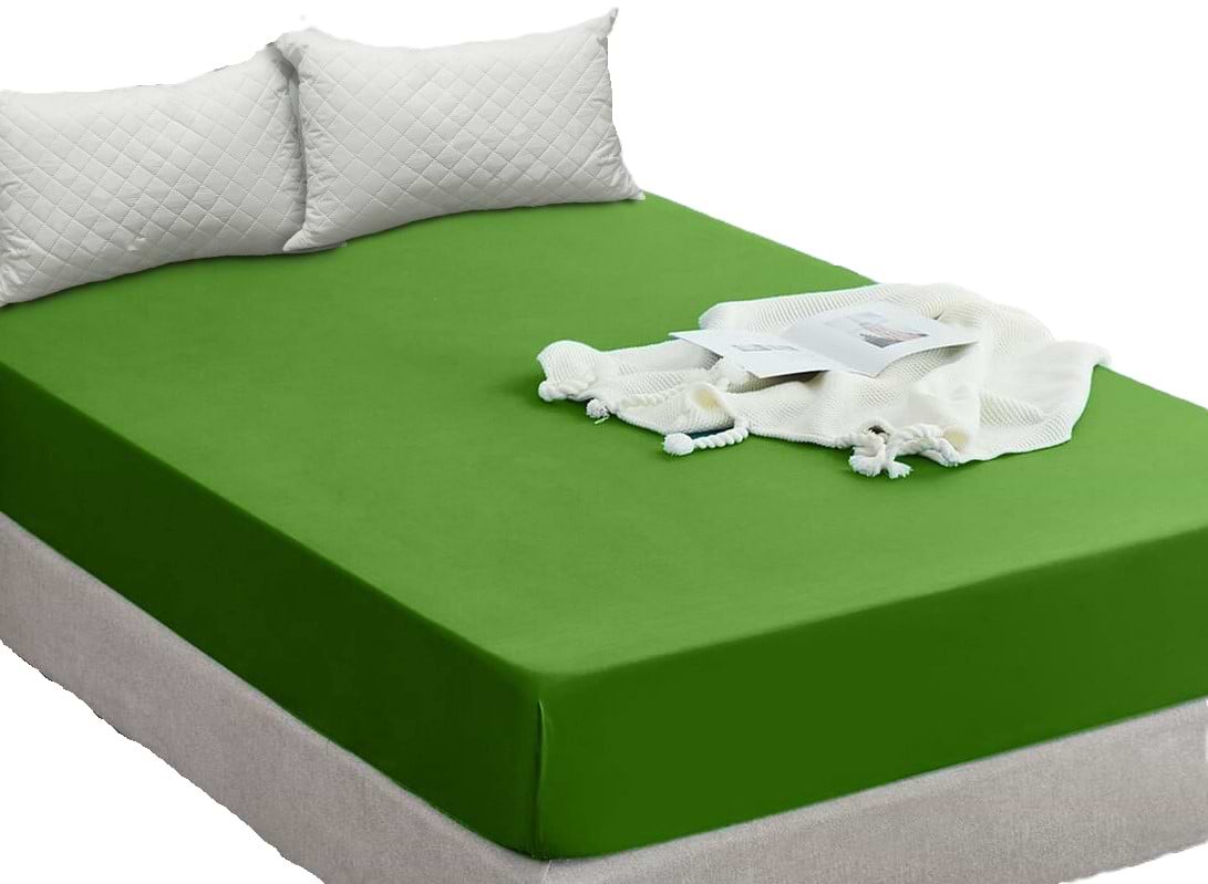 Простирадло двоспальне Zastelli на резинці Джерсі зелене 180х200 + 25 см (09470-000863)
