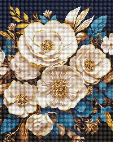 Алмазная живопись Ideyka Белая симфония с АВ стразами 40х50 см (AMO7996)