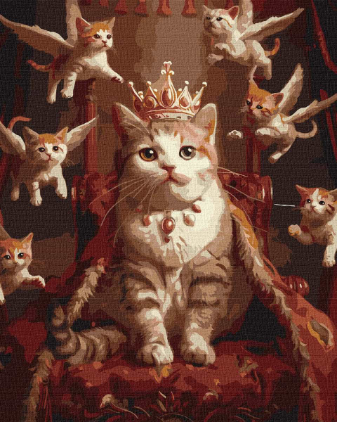 Картина по номерам Ideyka Королевская кошка 40х50 см (KHO664)