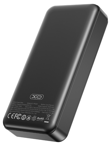 Фото - Батарея мобильная XO PR239 - 20000 mAh PD20W + QC22.5W Black (PR239_Black)