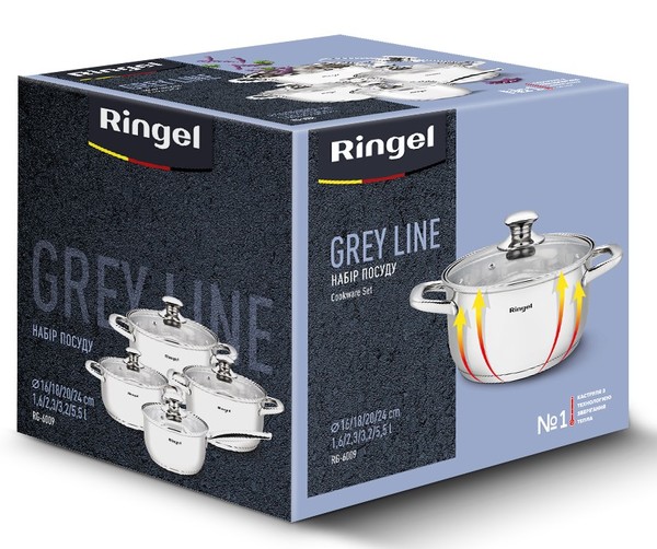Фото - Набор посуды Ringel Grey line 8 пр. (RG-6009)