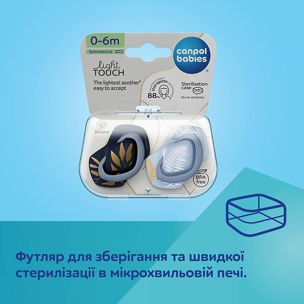 Фото - Симметричная пустышка Canpol babies GOLD 0-6 мес 2 шт. розовая (22/664_pin)