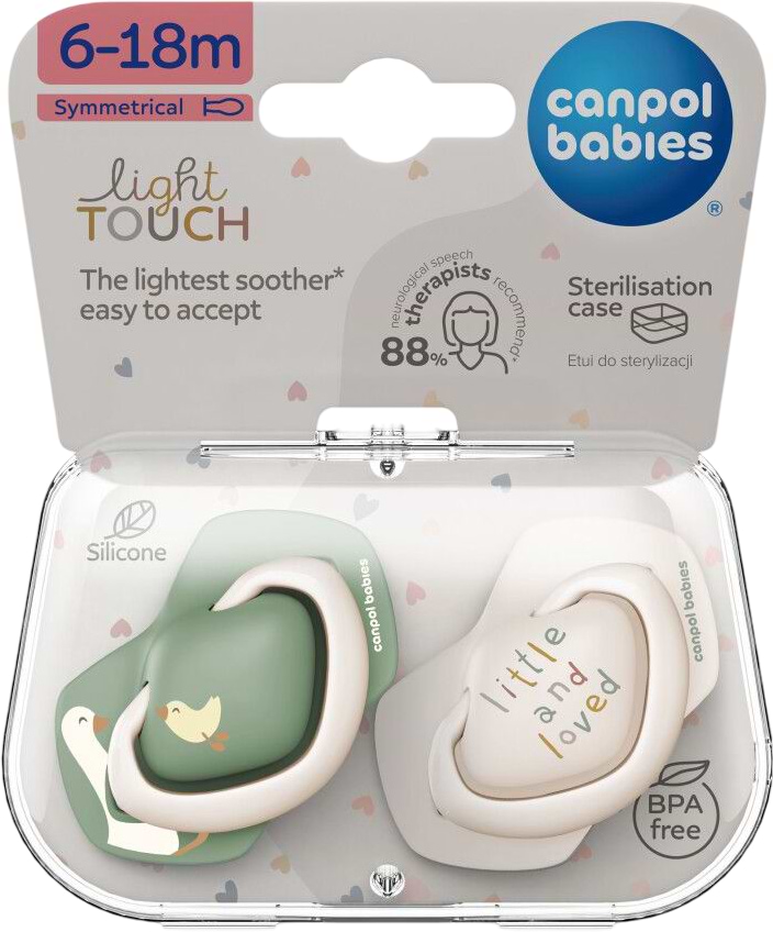 Симметричная пустышка Canpol babies Гуси 6-18 мес 2 шт. (22/668)