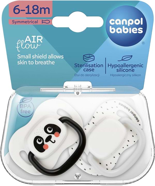 Фото - Симметричная пустышка Canpol babies BabiesBoo 6-18 мес 2 шт. белая (34/928_whi)