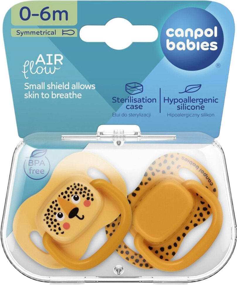 Симетрична пустушка Canpol babies BabiesBoo 0-6 міс 2 шт. оранжева (34/927_ora)