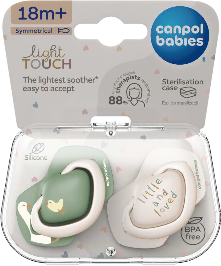 Симметричная пустышка Canpol babies Гуси 18 мес+ 2 шт. (22/669) - Фото 1