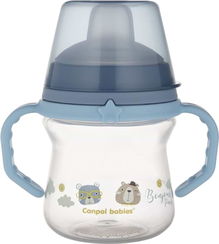 Поильник-непроливайка детский Canpol babies BONJOUR PARIS 150 мл голубая (56/612_blu)