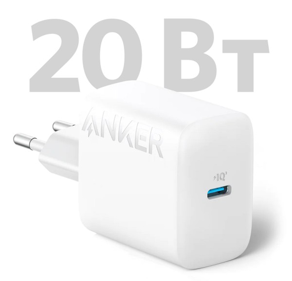 Фото - Мережевий зарядний пристрій Anker PowerPort - 20W USB-C + USB-C cable White (B2347G21)