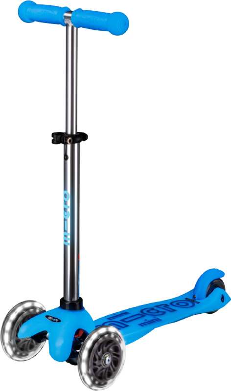 Трёхколёсный самокат Micro серии Mini Deluxe Glow LED - АРКТИЧЕСКИЙ СИНИЙ (MMD215)