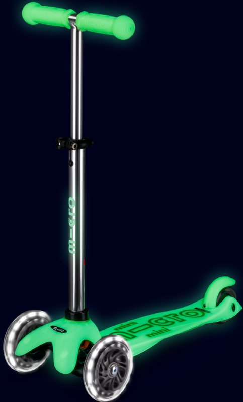 Фото - Триколісний самокат Micro серії Mini Deluxe Glow LED - КРИЖАНИЙ ЛАЙМ (MMD216)