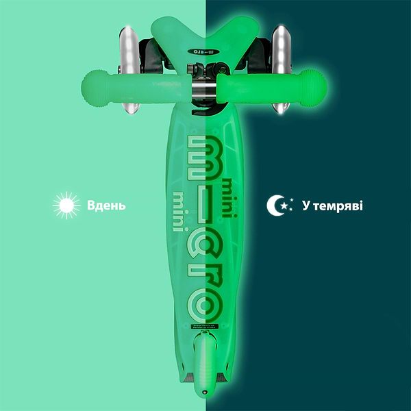 Фото - Триколісний самокат Micro серії Mini Deluxe Glow LED - КРИЖАНИЙ ЛАЙМ (MMD216)