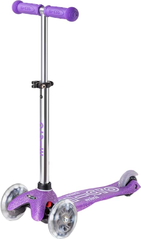 Трёхколёсный самокат Micro серии Mini Deluxe Fairy Glitter LED - ПУРПУРНЫЙ (MMD207)