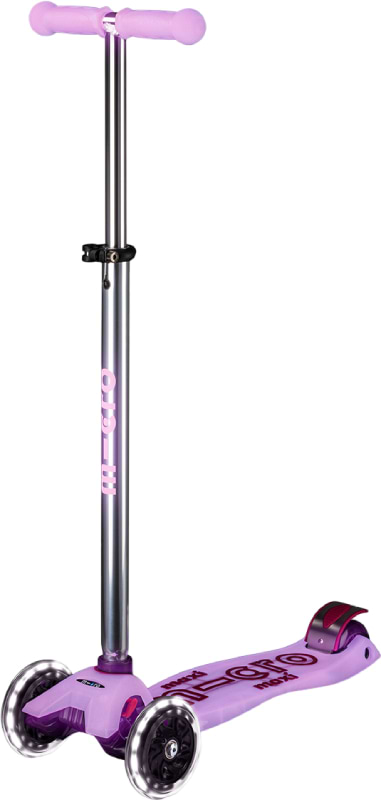 Трёхколёсный самокат Micro серии Maxi Deluxe Glow LED - СИЯЮЩЕ-ПУРПУРНЫЙ (MMD367)