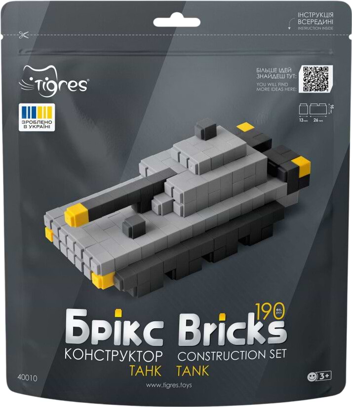 Пластиковий конструктор Tigres Брікс танк 190 ел. (40010) - Фото 1