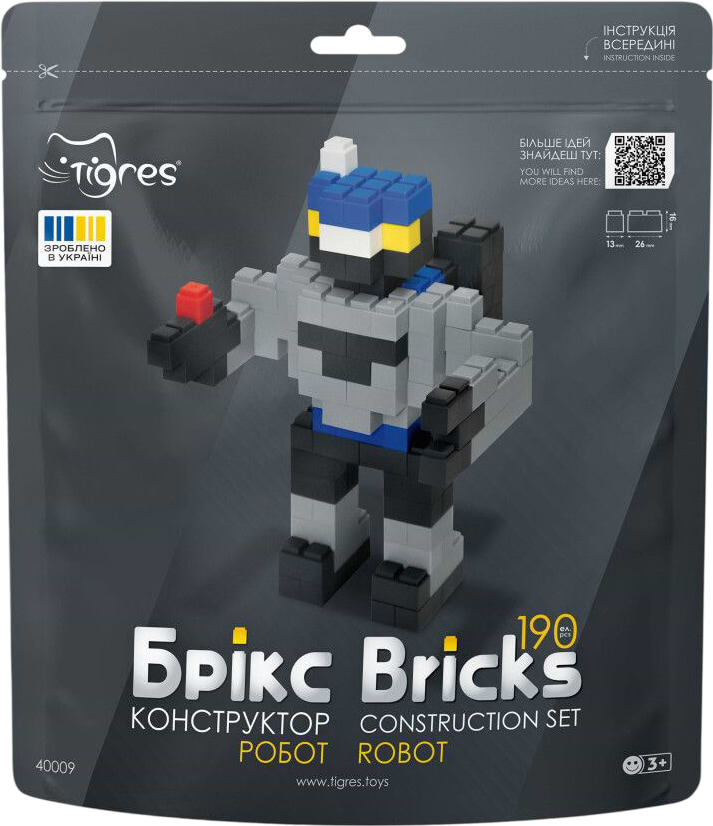 Пластиковий конструктор Tigres Брікс робот 190 ел. (40009) - Фото 1
