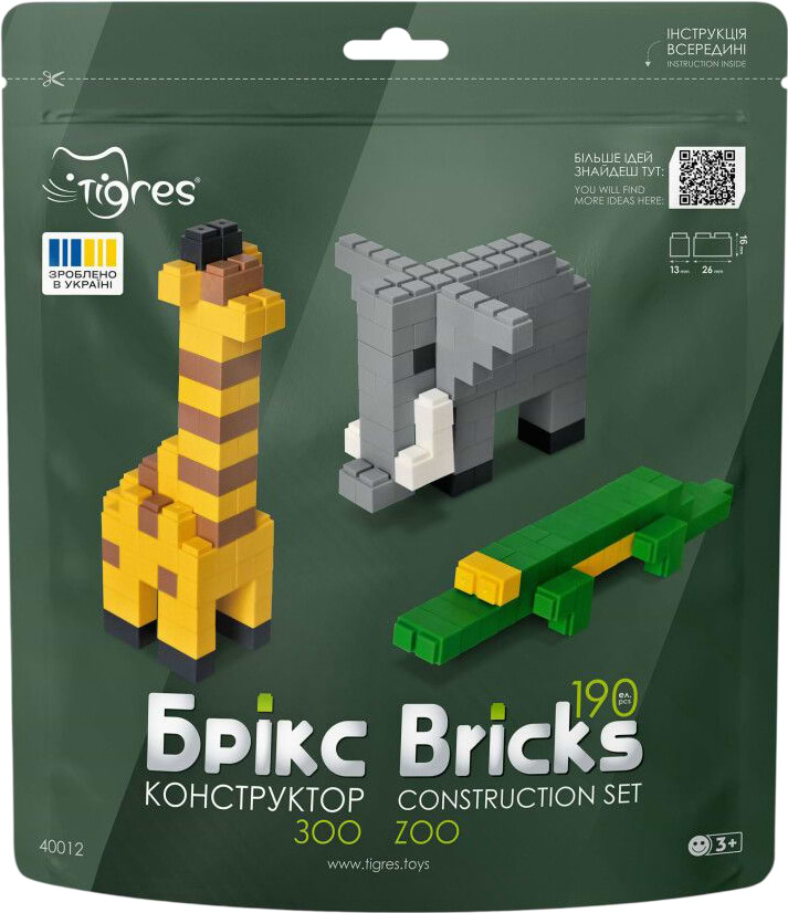 Пластиковий конструктор Tigres Брікс зоо 190 ел. (40012) - Фото 1