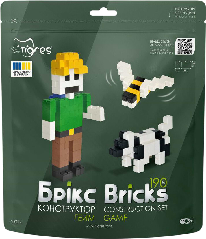 Пластиковый конструктор Tigres Брикс гейм 190 эл. (40014)