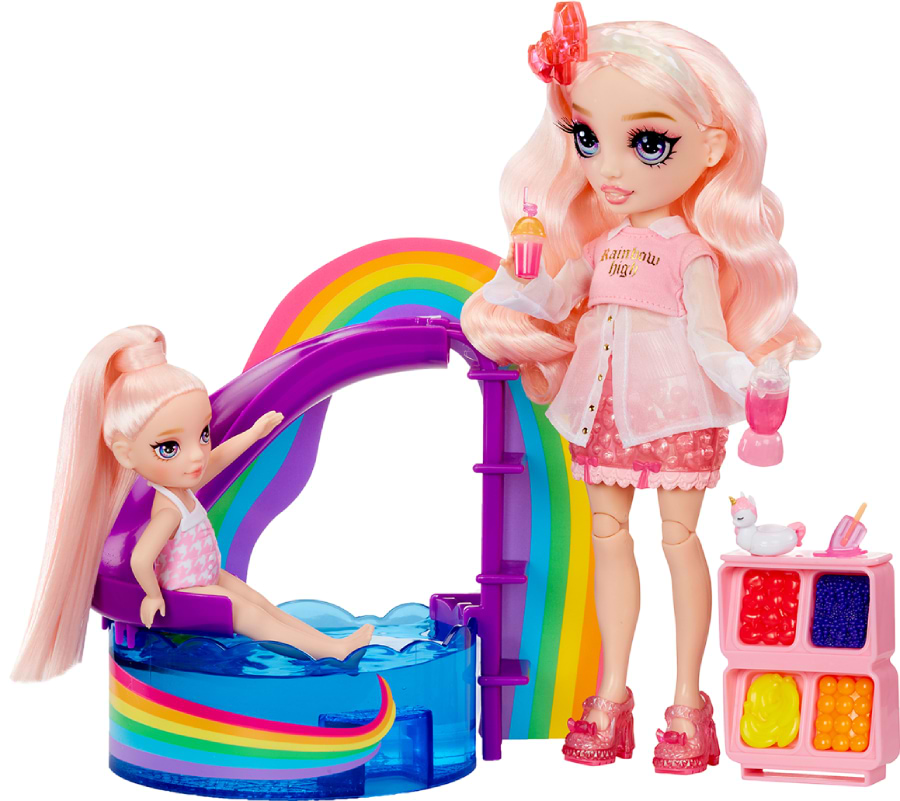 Колекційна лялька набір Rainbow High Littles – РАДУЖНЕ СВЯТО В БАССЕЙНІ з аксес. (522249) - Фото 1