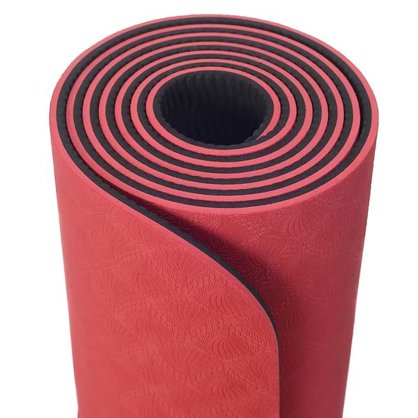 Фото - Коврик для йоги и фитнеса TECOFIT Dual Color TPE Mat 183х61х0.6 см Red/Black (TOP18013825/2)