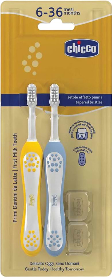 Зубная щетка мануальная детская Chicco 6-36 мес, 2 шт. (мальчик) (12082.11)
