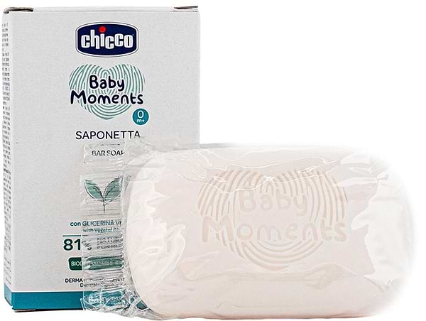 Фото - Мыло кусковое детское Chicco Мягкая пена Baby Moments 100 г (10398.00)