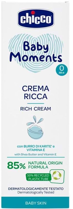 Фото - Крем від негоди дитячий Chicco живильний Baby Moments з маслом ши, 100 мл (10596.00)
