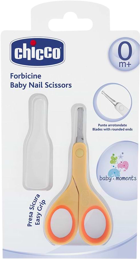 Фото - Ножницы маникюрные детские Chicco с колпачком оранжевые (05912.00)
