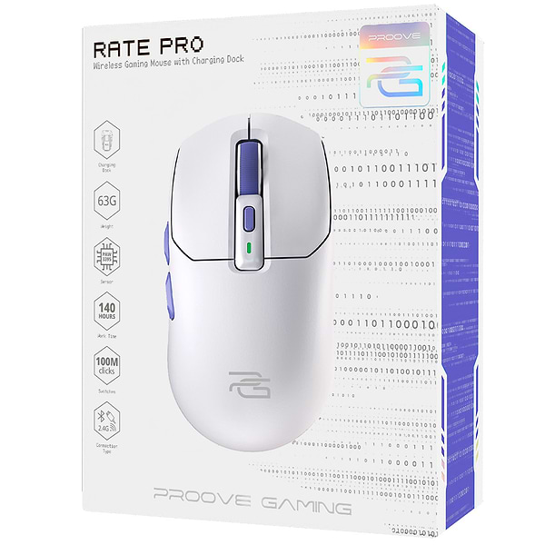 Фото - Мышь беспроводная игровая Proove Gaming Rate Pro with Charging Dock white (WMRPCD022002)