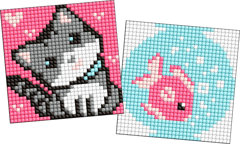 Набор для изготовления декора Ideyka Рыбка и котенка 9x9 см (AMG1050)