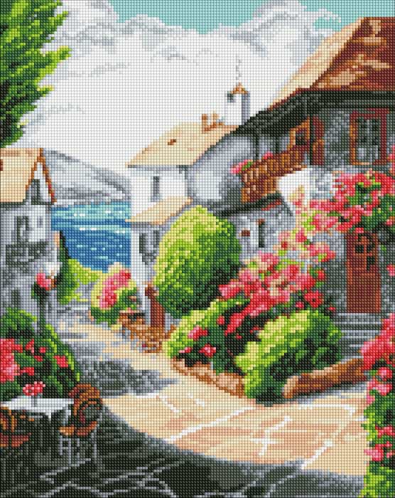 Алмазная живопись Ideyka Город у моря 40х50 см (AMO7717)