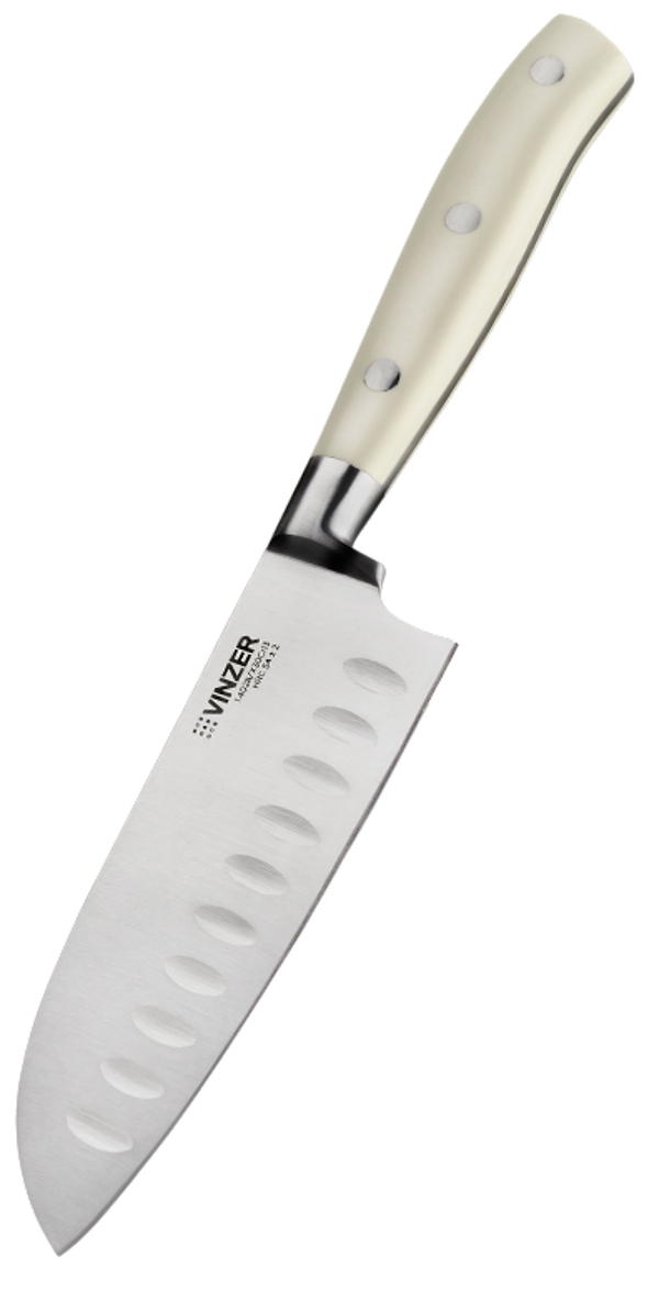 Фото - Ніж сантоку Vinzer Ivory Line 12.6 см (50275)