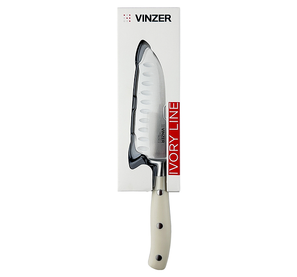 Фото - Ніж сантоку Vinzer Ivory Line 12.6 см (50275)