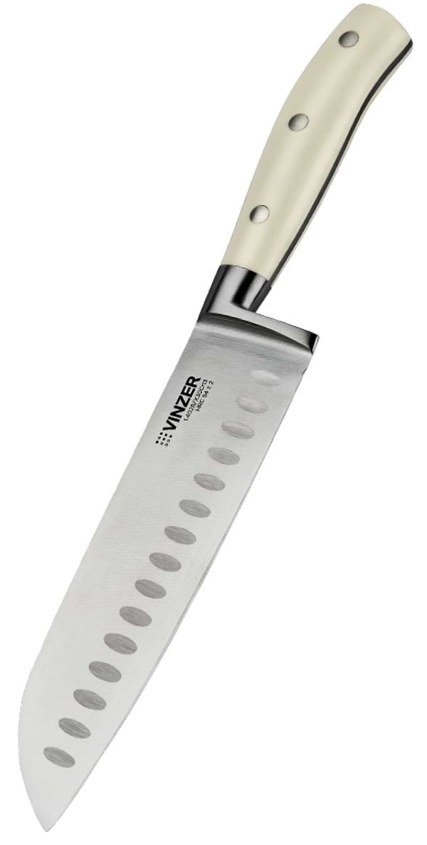 Фото - Ніж сантоку Vinzer Ivory Line 17.7 см (50276)