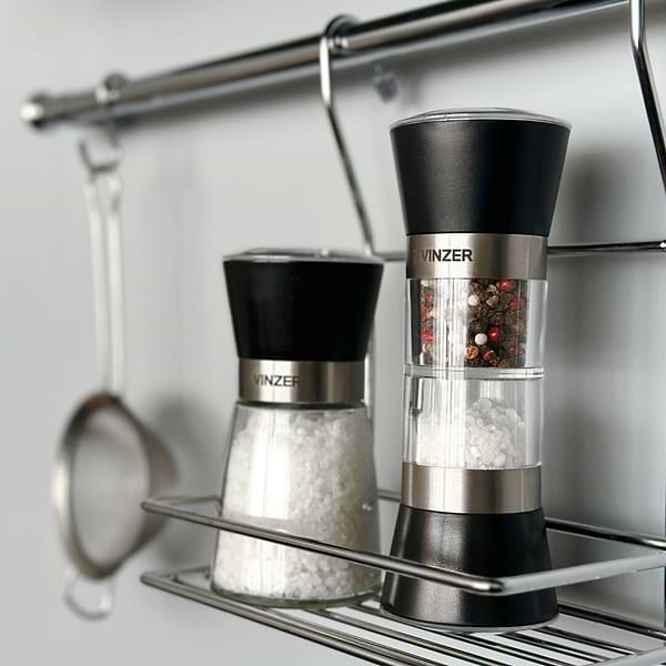 Фото - Млинок для спецій Vinzer двосекційний (50191)