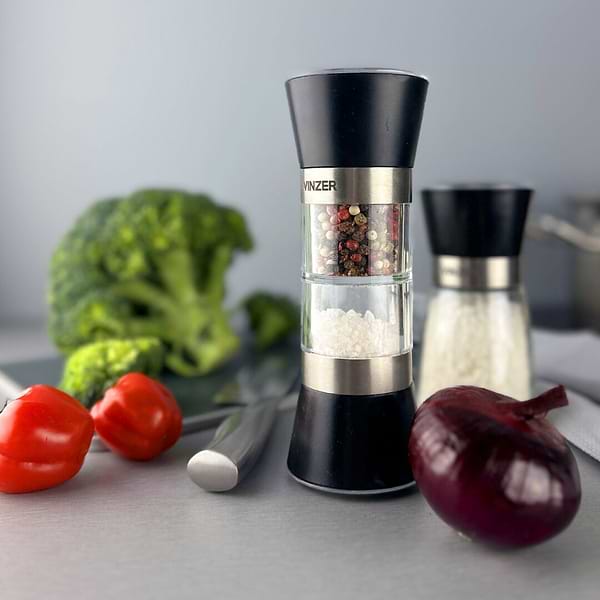 Фото - Млинок для спецій Vinzer двосекційний (50191)