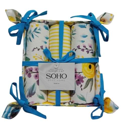 Фото - Набор полотенец SOHO 40х60 см Summer 3 шт. (BS 87407A)