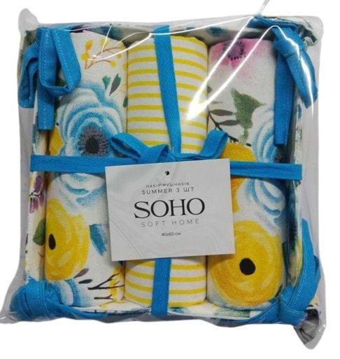 Фото - Набор полотенец SOHO 40х60 см Summer 3 шт. (BS 87407A)